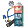ClimaSet 4-in-1 Kältemittel R134a/ R12 Ersatzgas, Öl, Dichtmittel, Kontrastmittel Füllschlauch mit Manometer