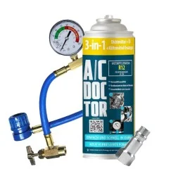 Kältemittel Set 3in1 R12 Ersatzgas für Autos bis 1994 + Füllschlauch + Adapter