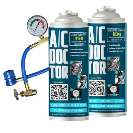 Kältemittel Set R134A Ersatzgas für Autos von 1995 bis 2016 + Schlauch