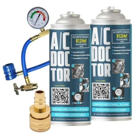 Kältemittel Set R1234yf Ersatzgas für Autos ab 2017 + Schlauch