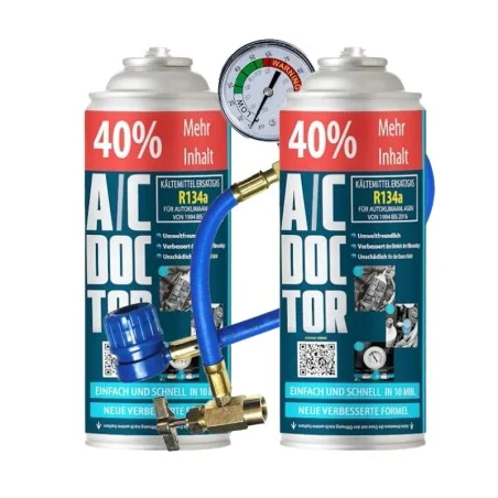 Perfektes Doppel-Set für das eigenständige Nachfüllen von Klimaanlagen R134a Ersatz