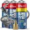Clima Set Kältemittel Ersatzgas 3in1 R1234yf + 2× Ersatzgas & Öl R1234yf + Füllschlauch mit Manometer + YF Adapter